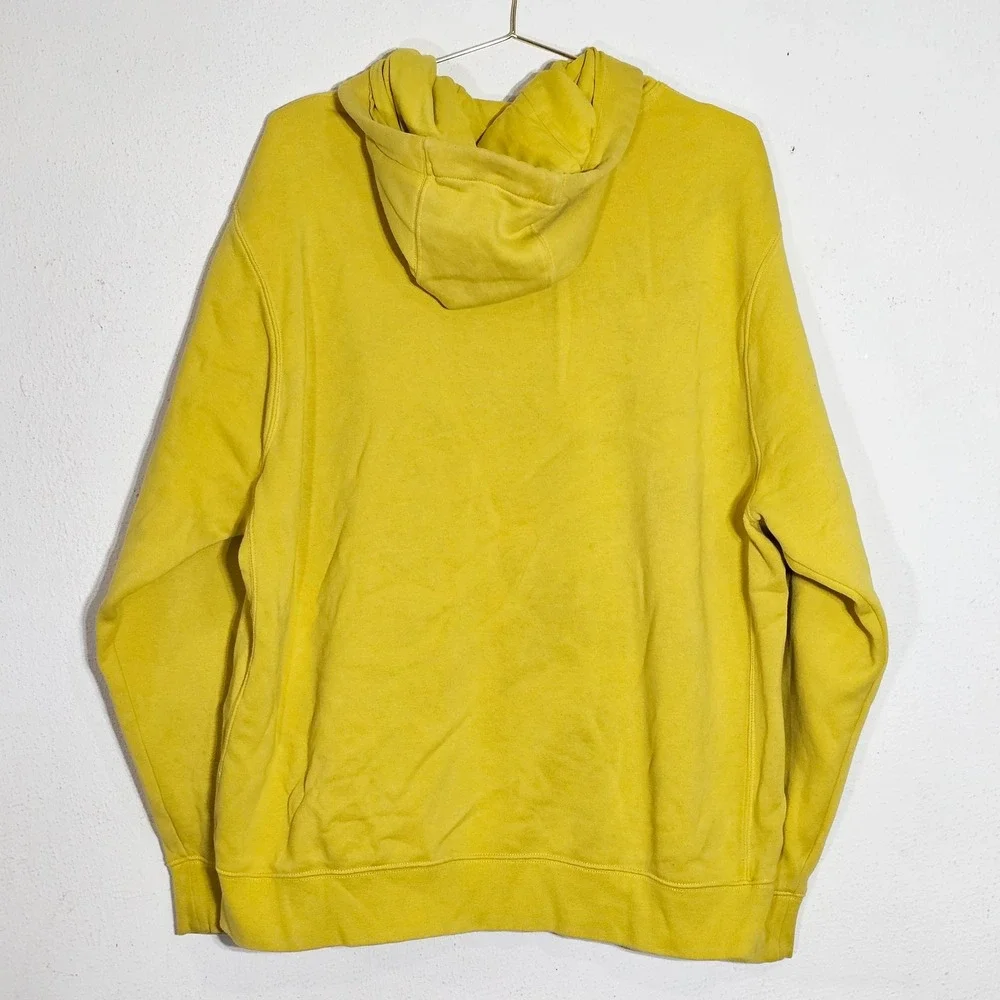 Nike Mens Script Logo Fleece Hoodie Mustard Yellow XL RN56323 CA05553